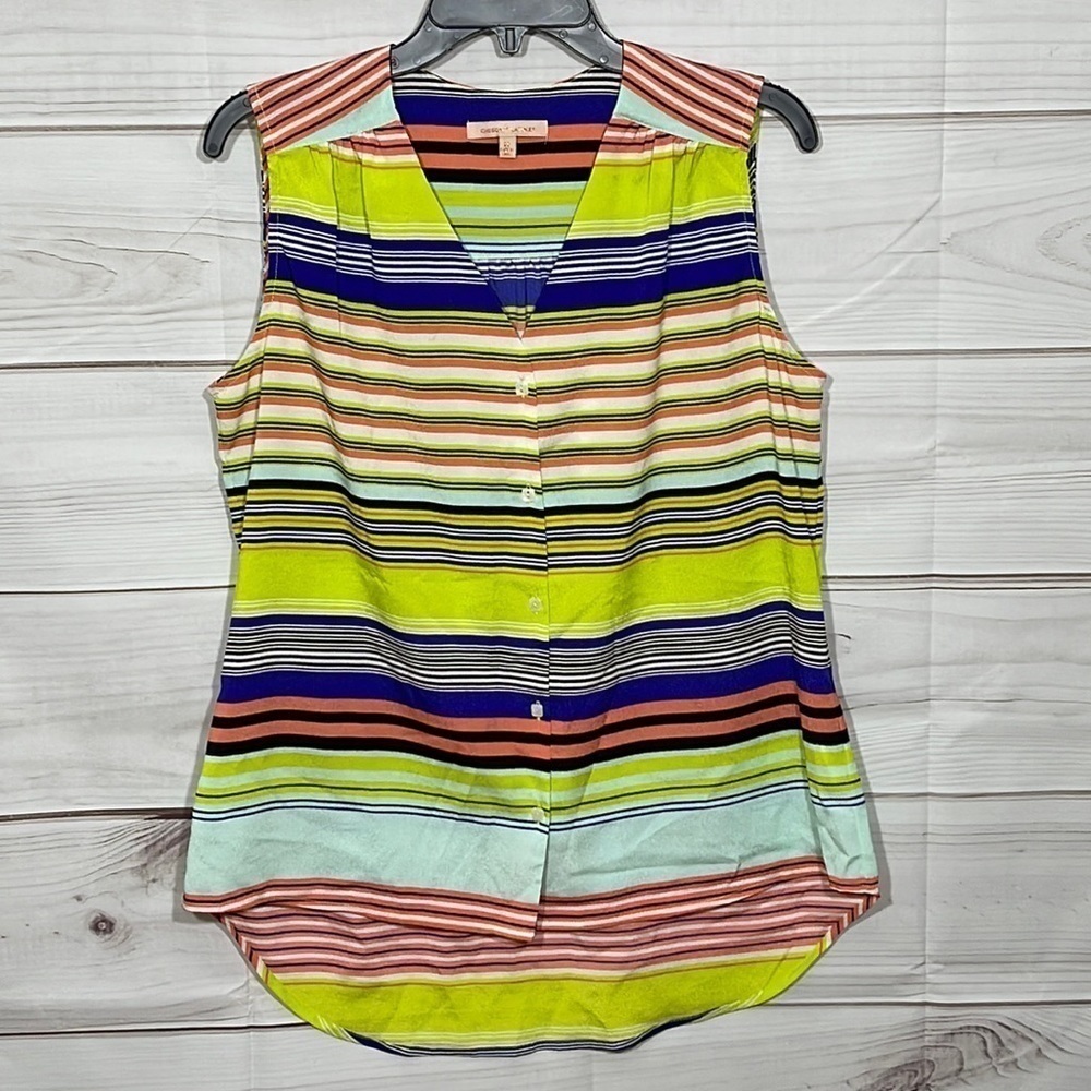 Gibson Latimer Striped Sleeveless Top Size Medium